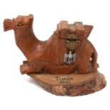 WWII German Africa Corps memento of Tunisia, locally made camel inkwell, dated 1941. P&P Group 1 (£