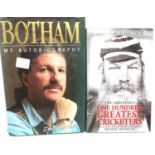 Botham by Ian Botham, with signed first day cover to inner page, with Don Bradman signed book, One