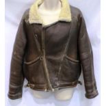 WWII or post Irvin leather flying jacket, wool lined, no moth holes generally good order with some