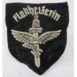 WWII German Flak Helferin officers bullion sleeve badge. P&P Group 1 (£14+VAT for the first lot