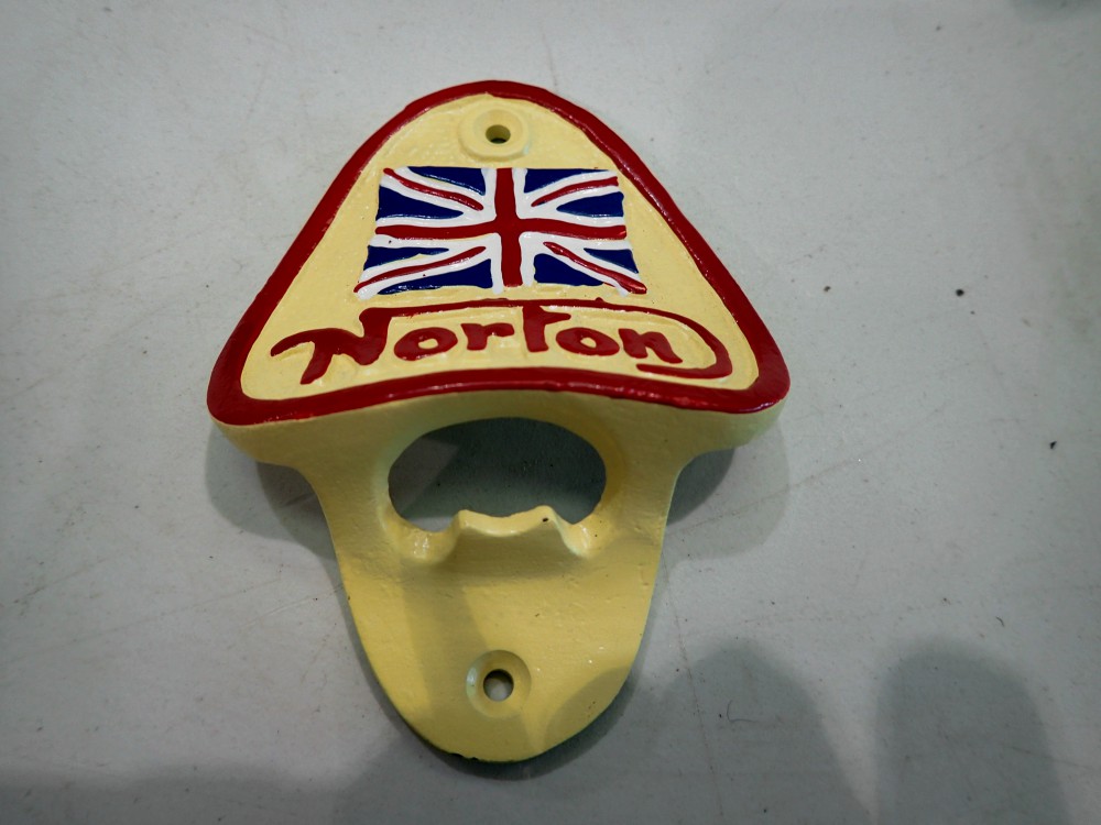 Wall mounted Norton bottle opener, H: 80 mm. P&P Group 1 (£14+VAT for the first lot and £1+VAT for