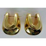 A pair of 18ct gold heavy gauge earrings, H: 28 mm, 14.4g. P&P Group 1 (£14+VAT for the first lot