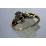 9ct gold diamond solitaire ring, size N, 2.7g. P&P Group 1 (£14+VAT for the first lot and £1+VAT for
