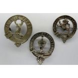 Three Scottish military badges. P&P Group 1 (£14+VAT for the first lot and £1+VAT for subsequent