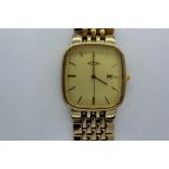 ROTARY: gents wristwatch with date aperture on a gold plated bracelet, requires battery. P&P Group 1