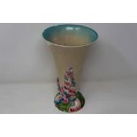 Clarice Cliff for Newport pottery vase, losses to rim, H: 23 cm. P&P Group 2 (£18+VAT for the