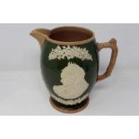 Copeland late Spode jug commemorating the Diamond Jubilee of Queen Victoria, sprigged in white