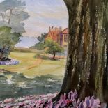 Keith Elvin (20th century): watercolour, Cyclamen In The Park, 34 x 23 cm. Not available for in-