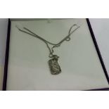 925 silver boxed Ingot on a chain, L: 48 cm. P&P Group 1 (£14+VAT for the first lot and £1+VAT for
