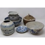 Collection of re glued Chinese ceramics. Not available for in-house P&P