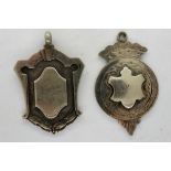 Two silver watch chain fobs including a hallmarked example, 12g. P&P Group 1 (£14+VAT for the