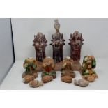 Collection of damaged Chinese figures. P&P Group 2 (£18+VAT for the first lot and £3+VAT for