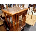 Nest of three glass topped tables. Not available for in-house P&P