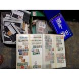 Two boxes of mixed stamps and first day covers. Not available for in-house P&P
