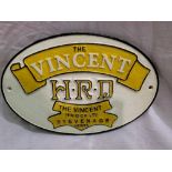 Cast iron Vincent Motorcycles plaque, W: 35 cm. P&P Group 1 (£14+VAT for the first lot and £1+VAT