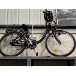 Peugeot bike with accessories, helmet, lock, light and pump. Not available for in-house P&P