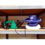 Car polisher, Auto XS1464, model no AX CP/10 and Eckman cordless hedge trimmer with charger, working