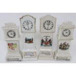 Four miniature ceramic grandfather clocks, H: 13 cm. P&P Group 2 (£18+VAT for the first lot and £3+