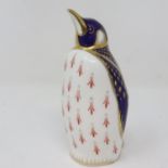 Royal Crown Derby emperor penguin paperweight, seconds quality, no cracks or chips, H: 15 cm. P&P