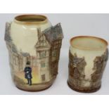 Two Royal Doulton Dickens vases, no cracks or chips, largest H: 17 cm. P&P Group 2 (£18+VAT for
