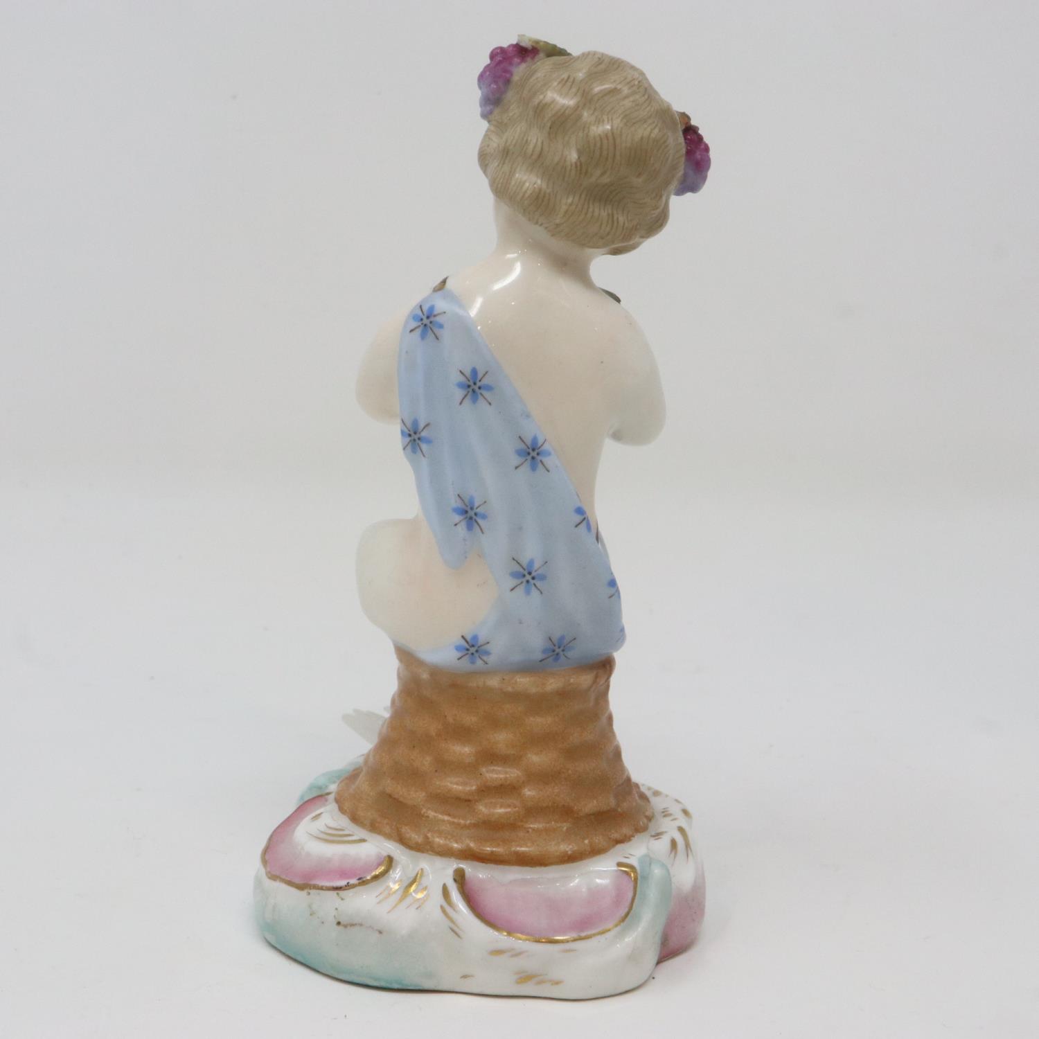 Crown Staffordshire cherub figurine, losses to foot, H: 13 cm. P&P Group 1 (£14+VAT for the first - Image 2 of 4