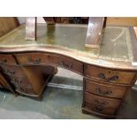 Fronted desk with leather top and nine drawers. Not available for in-house P&P