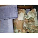 Box of linen, curtains etc. Not available for in-house P&P