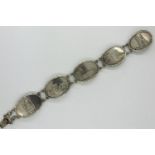 Hallmarked silver bracelet with panels of famous London landmarks, L: 20 cm, 32g. P&P Group 1 (£14+