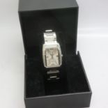AMADEUS: boxed gents wristwatch with subsidiary dials on a stainless steel bracelet, working at