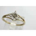 9ct gold diamond set solitaire ring, size M/N, 1.2g. P&P Group 1 (£14+VAT for the first lot and £1+