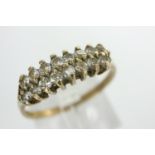 9ct gold channel set ring with cubic zirconia, size Q, 1.8g. P&P Group 1 (£14+VAT for the first