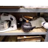 Mixed kitchen ware including an unused Breville compact twin motor hand and stand mixer. All