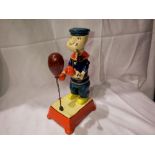 Cast iron automaton boxing Popeye, H: 20 cm. Not available for in-house P&P