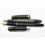 Two Parker fountain pens, one with 14ct gold nib and the other with 18ct gold nib. P&P Group 1 (£