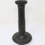Wedgwood black basalt candlestick, H: 24 cm, signs of age throughout. P&P Group 2 (£18+VAT for the