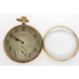 Gold plated crown wind Cymrex pocket watch, working at lotting. P&P Group 2 (£18+VAT for the first