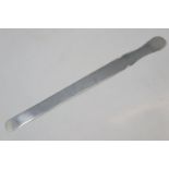 Hallmarked silver letter opener, L: 28 cm, 74g. P&P Group 1 (£14+VAT for the first lot and £1+VAT