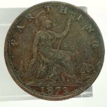 1871 farthing of Queen Victoria. P&P Group 0 (£5+VAT for the first lot and £1+VAT for subsequent