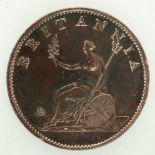 1807 copper halfpenny of King George III. P&P Group 0 (£5+VAT for the first lot and £1+VAT for