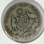 Australia: 1922 silver florin of George V. P&P Group 0 (£5+VAT for the first lot and £1+VAT for