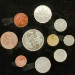 1951 Festival of Britain specimen set of ten coins, farthing to crown, within fitted Festival of
