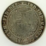 1899 silver half crown of Queen Victoria. P&P Group 0 (£5+VAT for the first lot and £1+VAT for