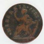 1723 Hibernia American colonies Woods halfpenny. P&P Group 0 (£5+VAT for the first lot and £1+VAT