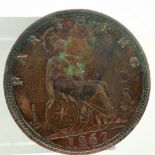 1862 farthing of Queen Victoria. P&P Group 0 (£5+VAT for the first lot and £1+VAT for subsequent