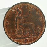 1882 farthing of Queen Victoria, Heaton mint. P&P Group 0 (£5+VAT for the first lot and £1+VAT for