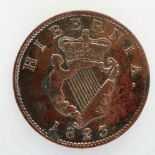 1823 Hibernia copper halfpenny of George IV. P&P Group 0 (£5+VAT for the first lot and £1+VAT for