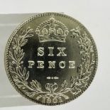 1901 silver sixpence of Queen Victoria, Wreath reverse. P&P Group 0 (£5+VAT for the first lot and £