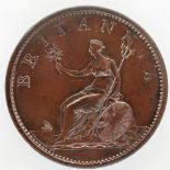 1806 copper penny of George III. P&P Group 0 (£5+VAT for the first lot and £1+VAT for subsequent