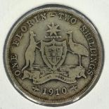 Australia: 1910 silver florin of Edward VII. P&P Group 0 (£5+VAT for the first lot and £1+VAT for