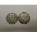 Two silver half crowns of Queen Victoria, 1883 and 1885. P&P Group 0 (£5+VAT for the first lot